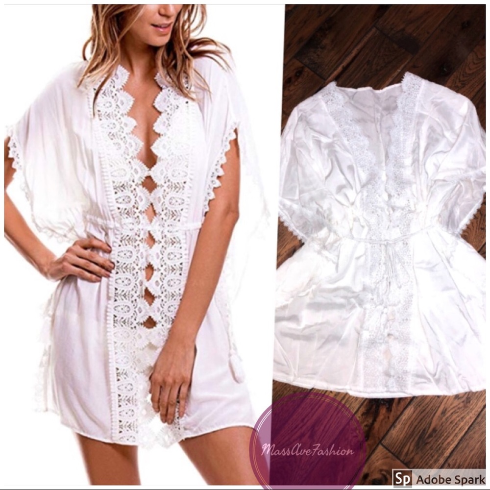 White Lace Swim Coverup